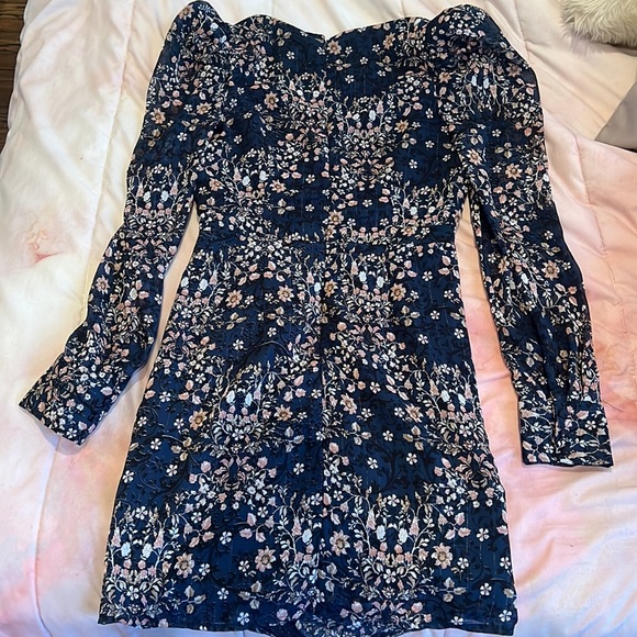 AQUA NAVY FLORAL MINI DRESS - Picture 10 of 10